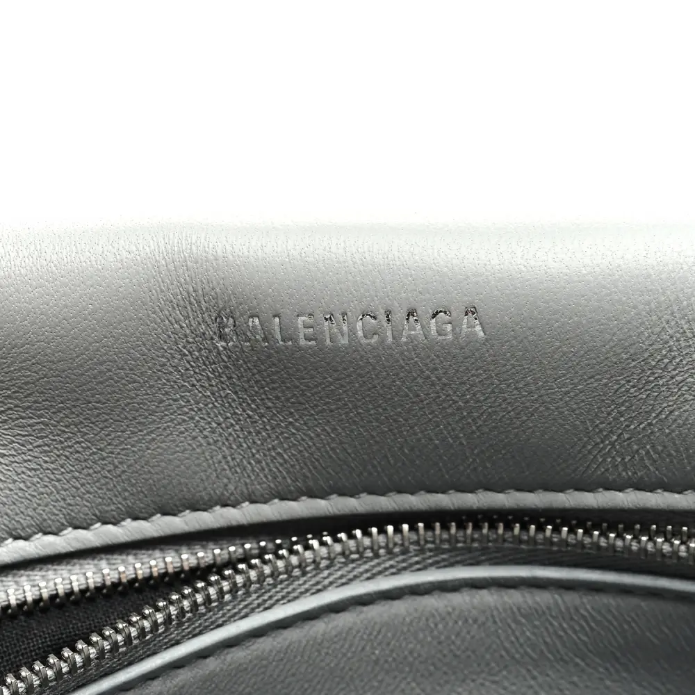 Superfake Handbags: Balenciaga Metallic Crush Pochette in Silver - Image 2