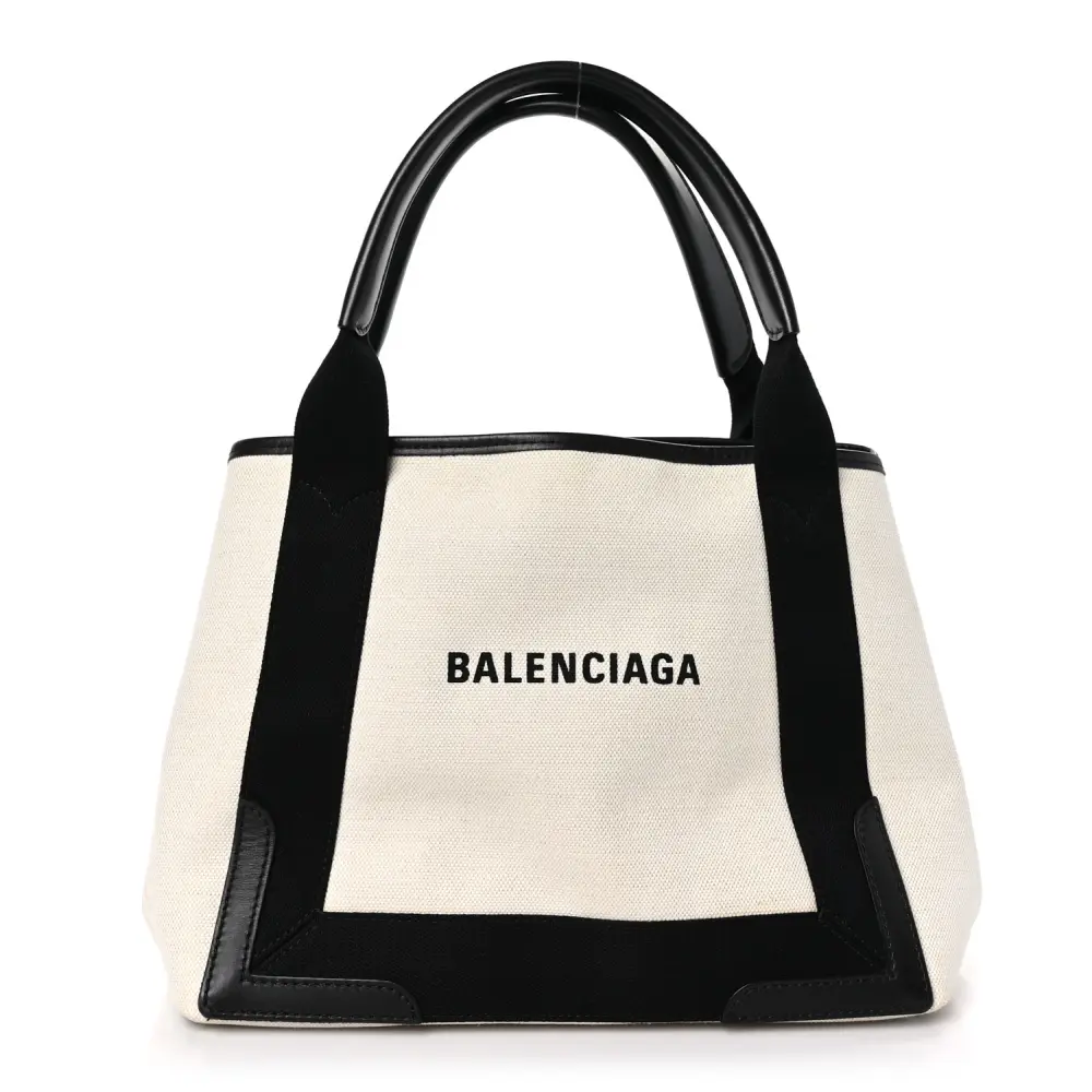 Balenciaga NaturalBlack Cotton Canvas