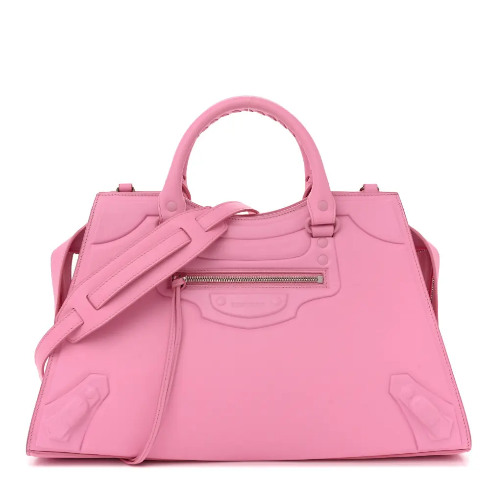 Balenciaga Rose Cake Calfskin Leather Neo Classic City Bag Incognito Hardware Front replica handbags