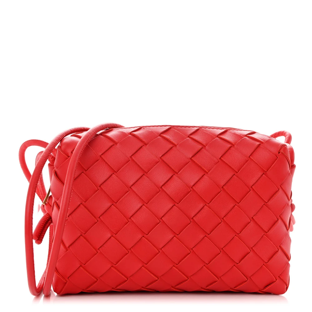Bottega Veneta Redstone Nappa Calfskin Leather Mini Loop Camera Bag Gold Hardware Front REPLICA HANDBAGS