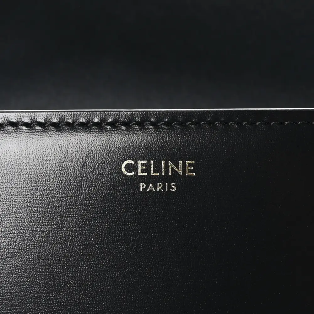 Superfake Celine Black Triomphe Replica – Shiny Calfskin, Gold Hardware - Image 2