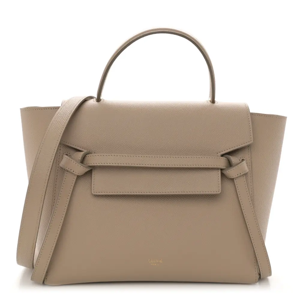 Celine Dune Grained Calfskin Leather Micro Belt Bag Front Replica handbags