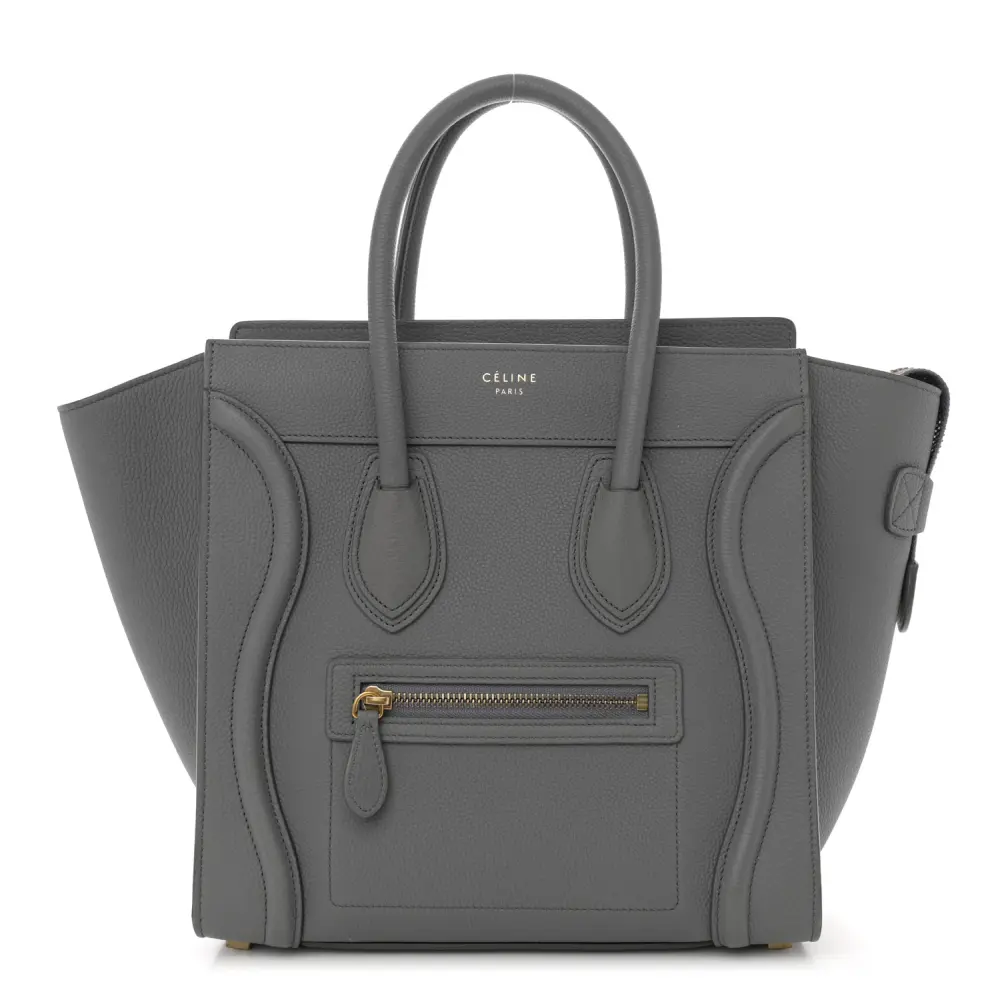 Celine Kohl Baby Drummed Calfskin Leather Micro Luggage Front Replica handbags