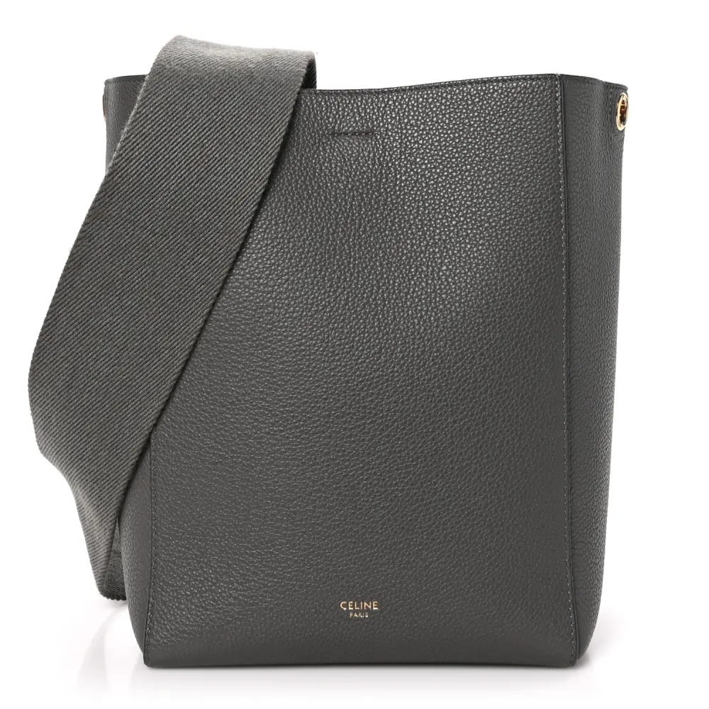 Celine Kohl Soft Grained Calfskin Leather Small Sangle Bucket Bag Front Replica handbags