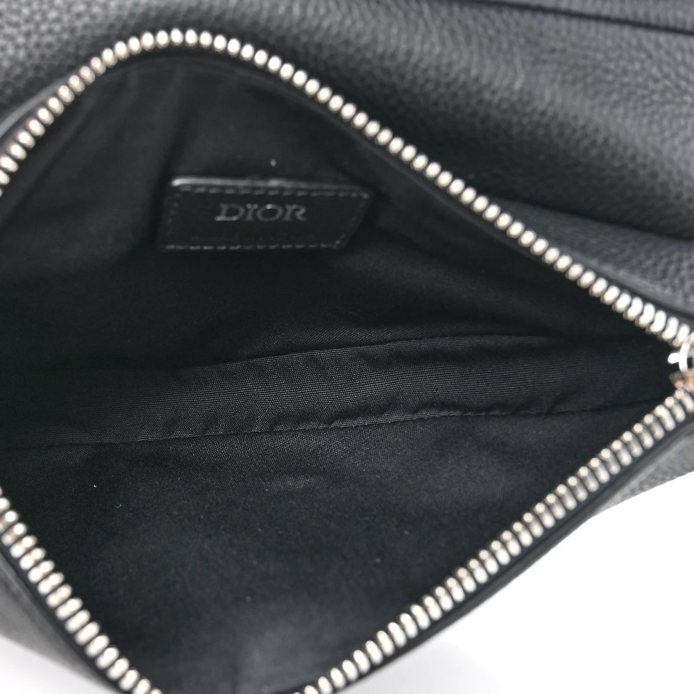 Black Grained Leather Dior Saddle Bag - Mirror Quality Replica - Image 7