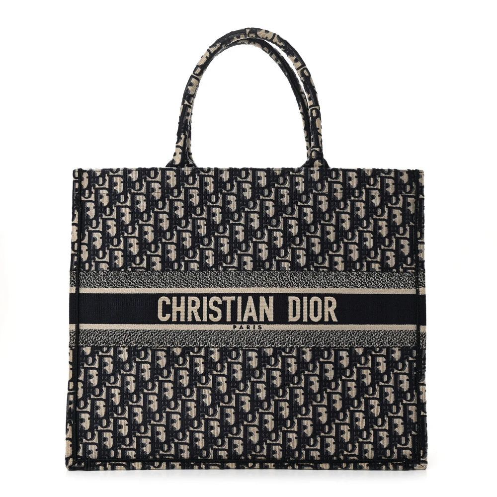 Dior Blue Multicolor Oblique Canvas Large Book Tote Front Replica handbags