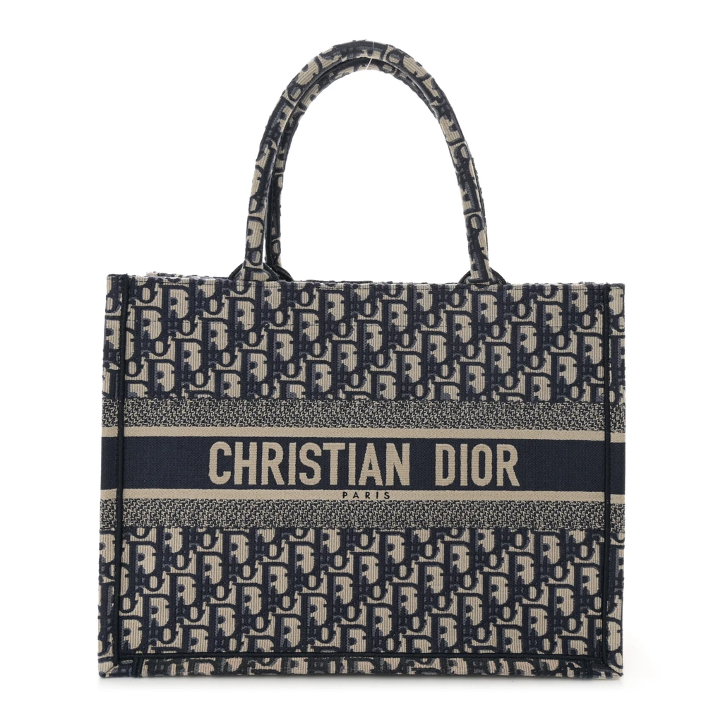 Dior Blue Multicolor Oblique Canvas Medium Book Tote Front Replica handbags