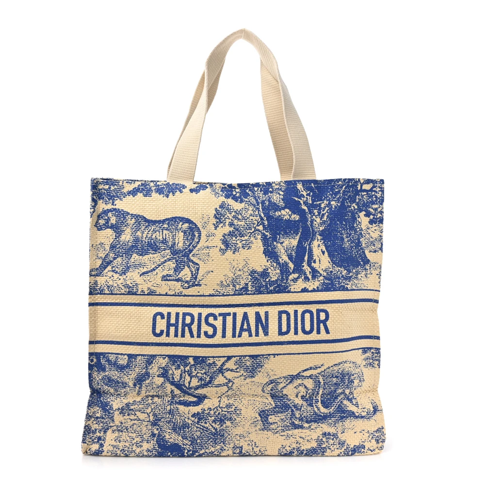 Dior Blue Straw Large Dioriviera Tote Front Replica handbags