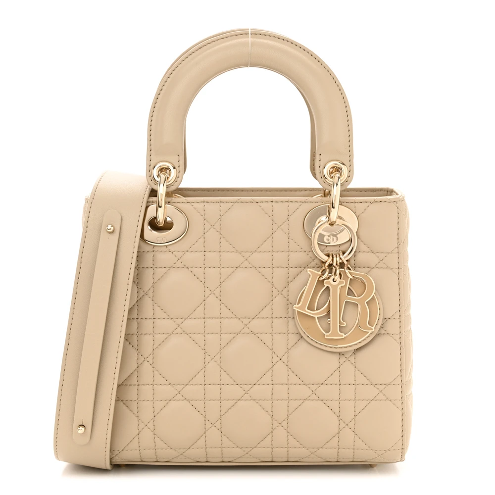 Dior Corda Cannage Lambskin Leather Small My ABCDior Lady Dior Gold Hardware Front Replica handbags