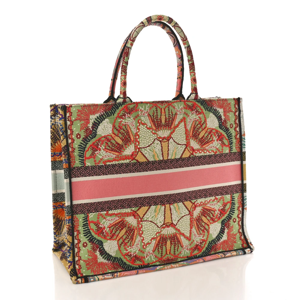 Dior Multicolor Embroidered Canvas Large In Lights Book Tote Front Replica handbags
