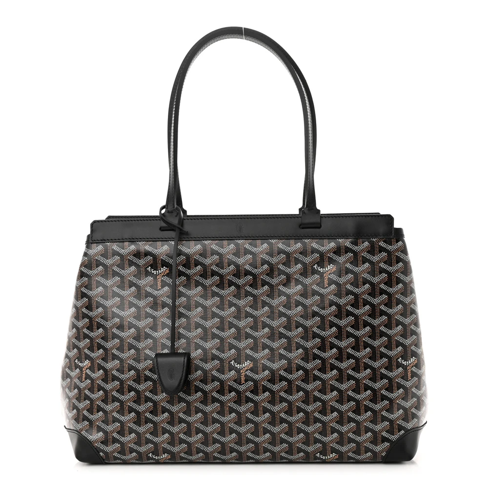 Goyard Black Goyardine Canvas Bellechasse Biaude Tote MM Front replica handbags