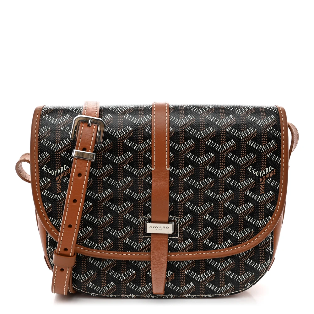 Goyard Black Goyardine Canvas Belvedere II PM Messenger Bag Silver Hardware Front replica handbags