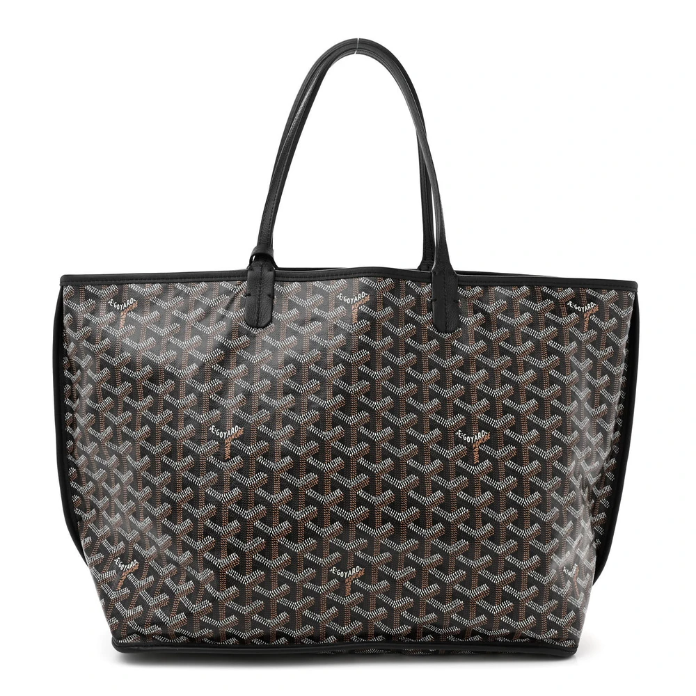 Goyard Black Goyardine Canvas Reversible Anjou Tote PM Front replica handbags