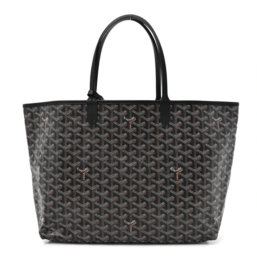 Goyard Black Goyardine Canvas Saint Louis Tote PM Front