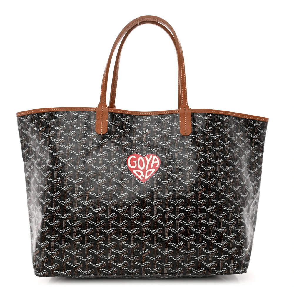 Goyard BlackGold Goyardine Canvas Saint Louis Tote PM Front replica handbags