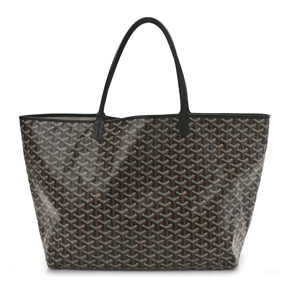 Goyard Goyardine Canvas Black Saint Louis Tote GM Front replica handbags