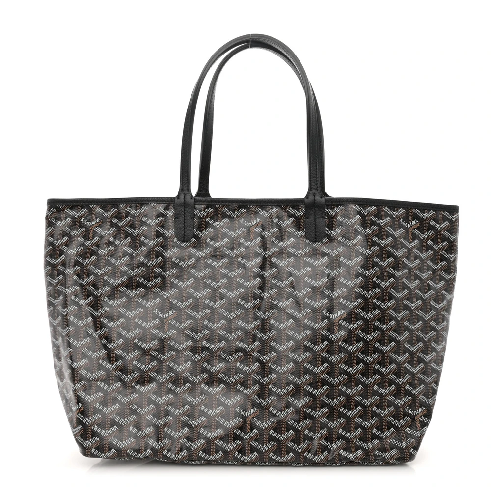 Goyard Goyardine Canvas Black Saint Louis Tote PM Front replica handbags