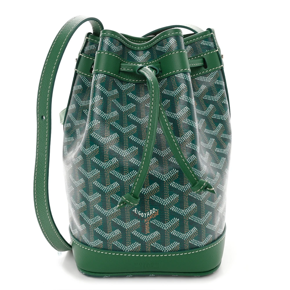 Goyard Green Goyardine Canvas Petit Flot Bucket Bag PM Front replica handbags
