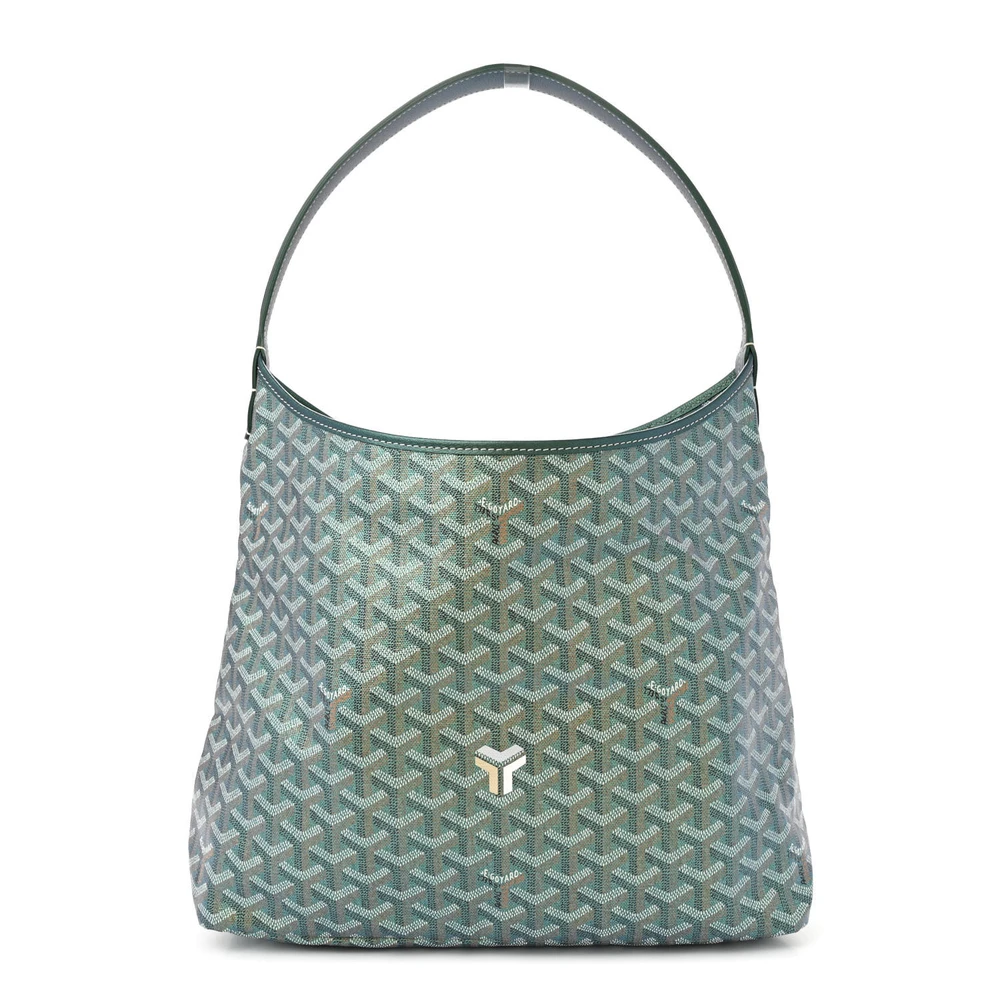 Goyard Pearly Green Goyardine Canvas Boheme Hobo Front replica handbags