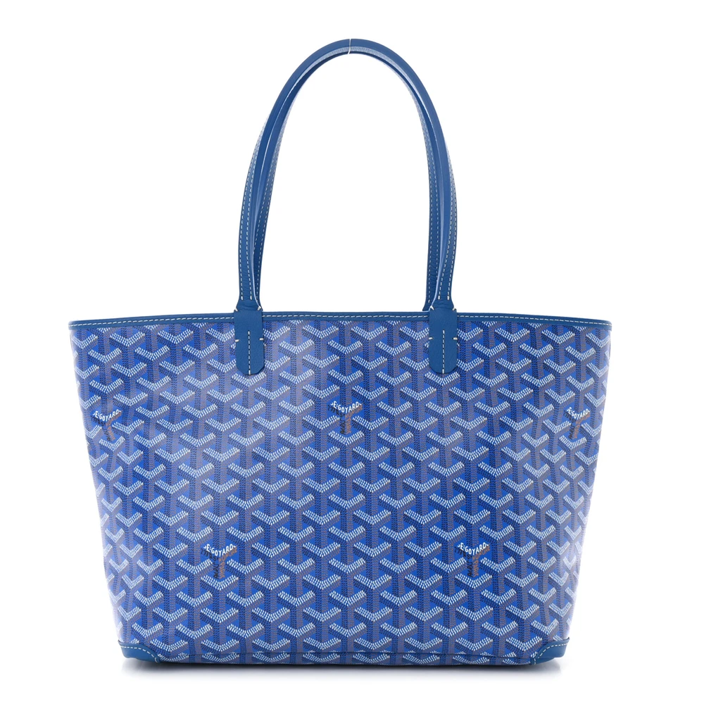 Goyard Sky Blue Goyardine Canvas Artois Tote PM Front replica handbags