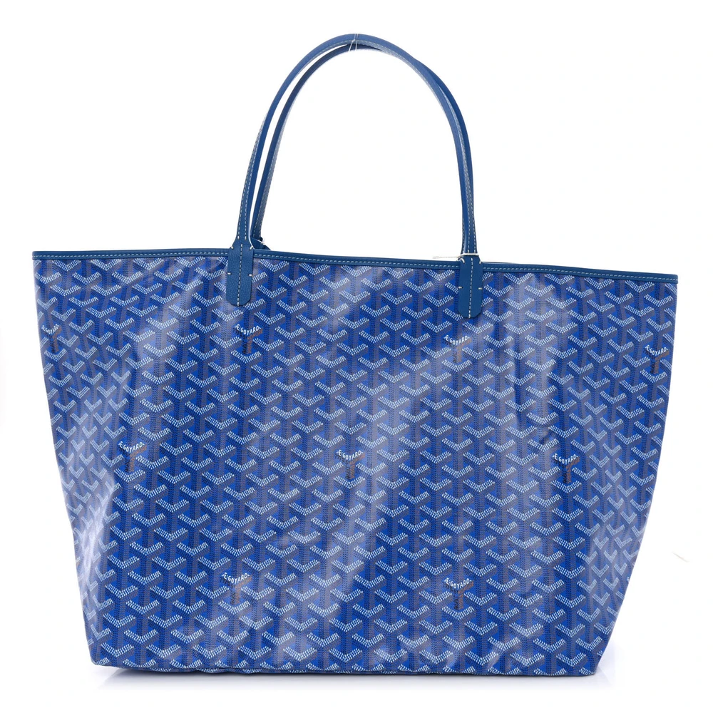 Goyard Sky Blue Goyardine Canvas GM Saint Louis Tote Front replica handbags