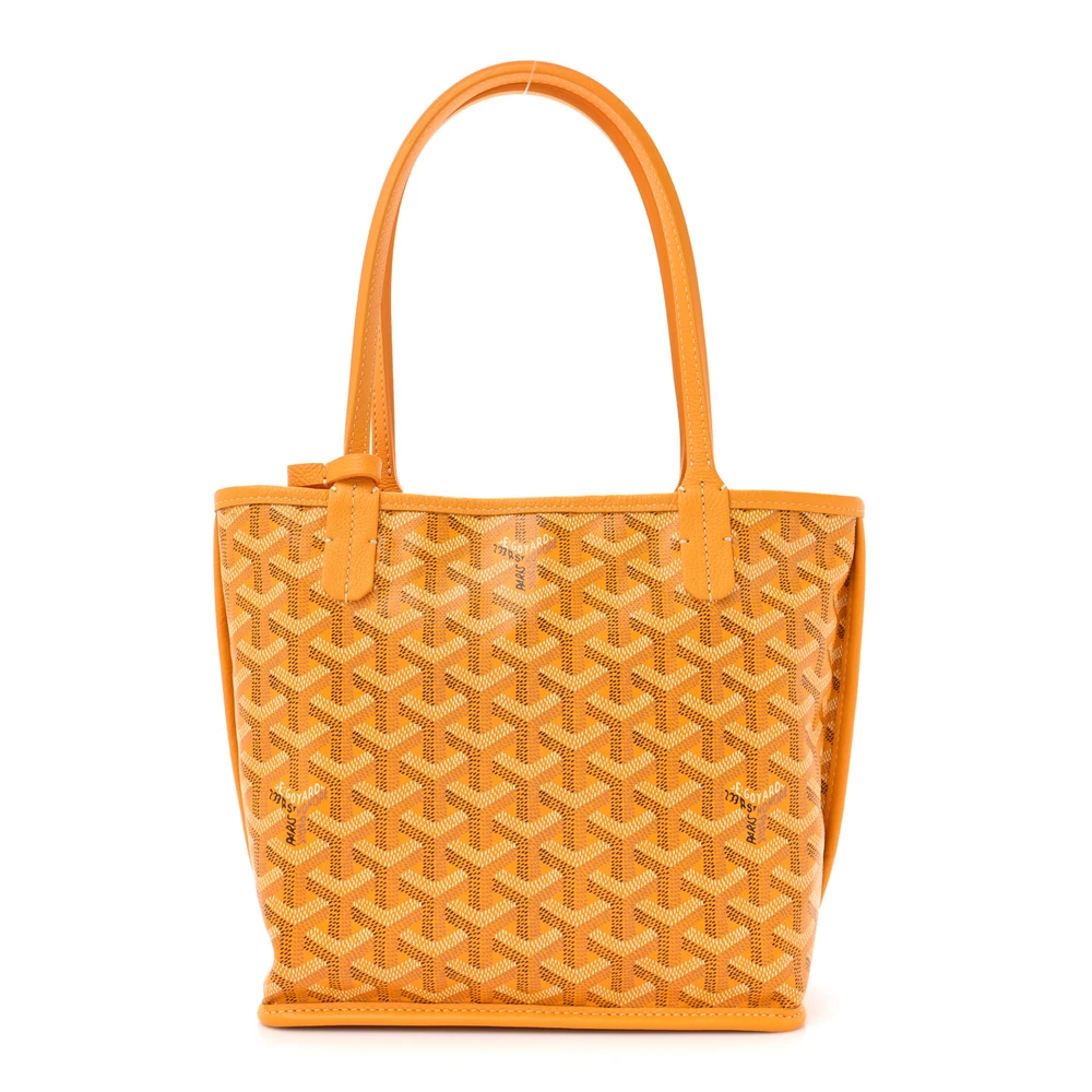 Goyard Yellow Goyardine Canvas Reversible Mini Anjou Tote Front replica handbags