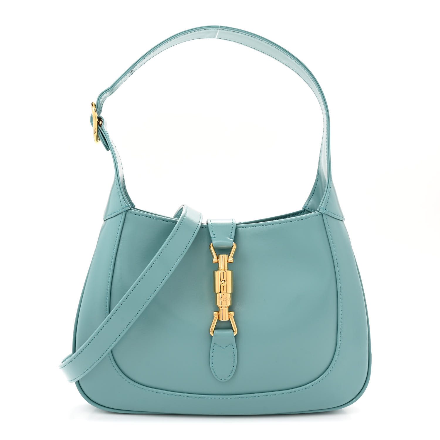 Gucci Dusty Azure Boarded Dyana Lux Calfskin Leather Small Bi- Color Jackie 1961 Hobo Brass Hardware Front replica handbag