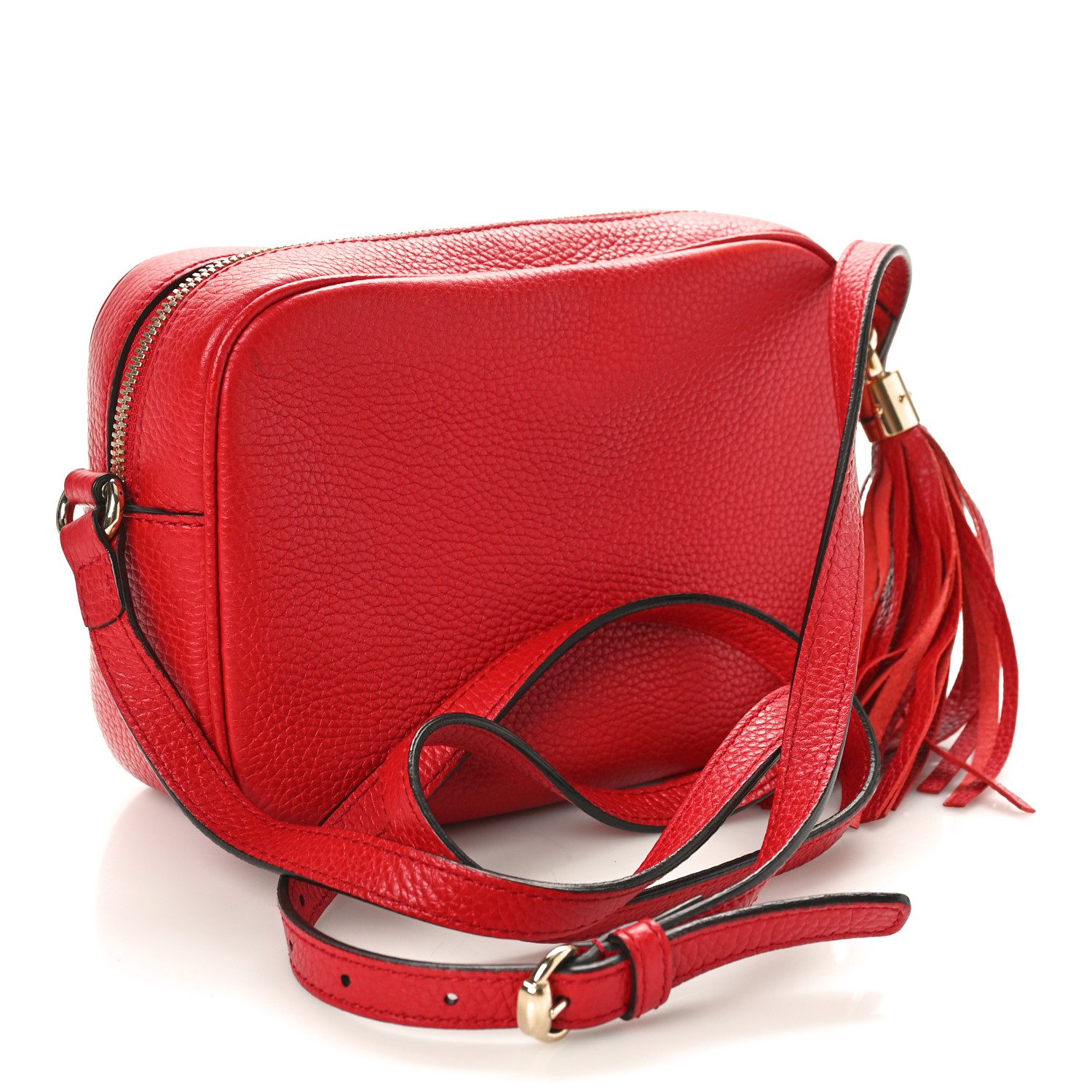 Gucci Replica Handbag in Tabasco Red Pebbled Leather - Mirror Quality - Image 3