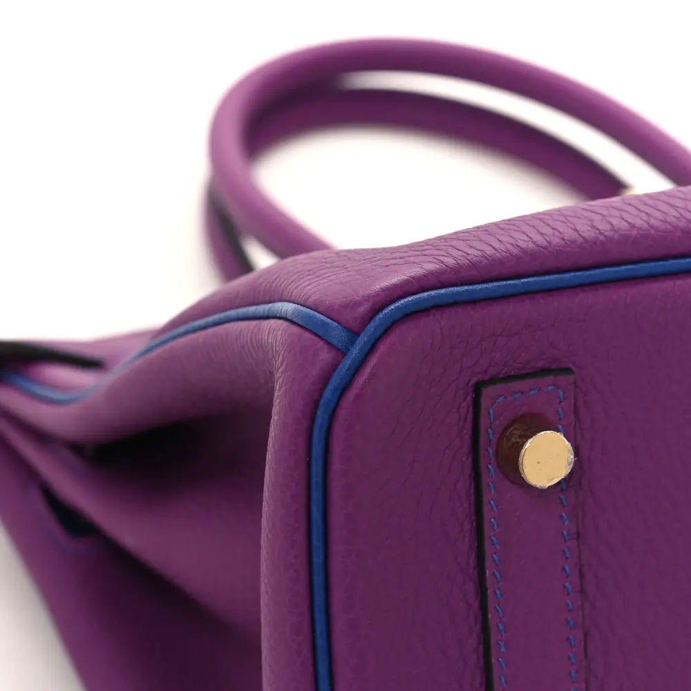 Hermès Anemone / Bleu Electrique Togo Leather Horseshoe Birkin 30 Gold Hardware High-end reps - Image 4