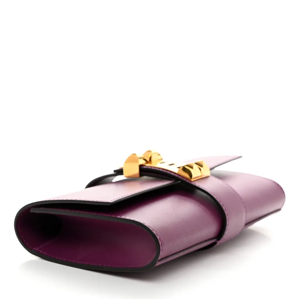 Hermès Anemone Tadelakt Leather Medor 23 Clutch Gold Hardware Rep - Image 4