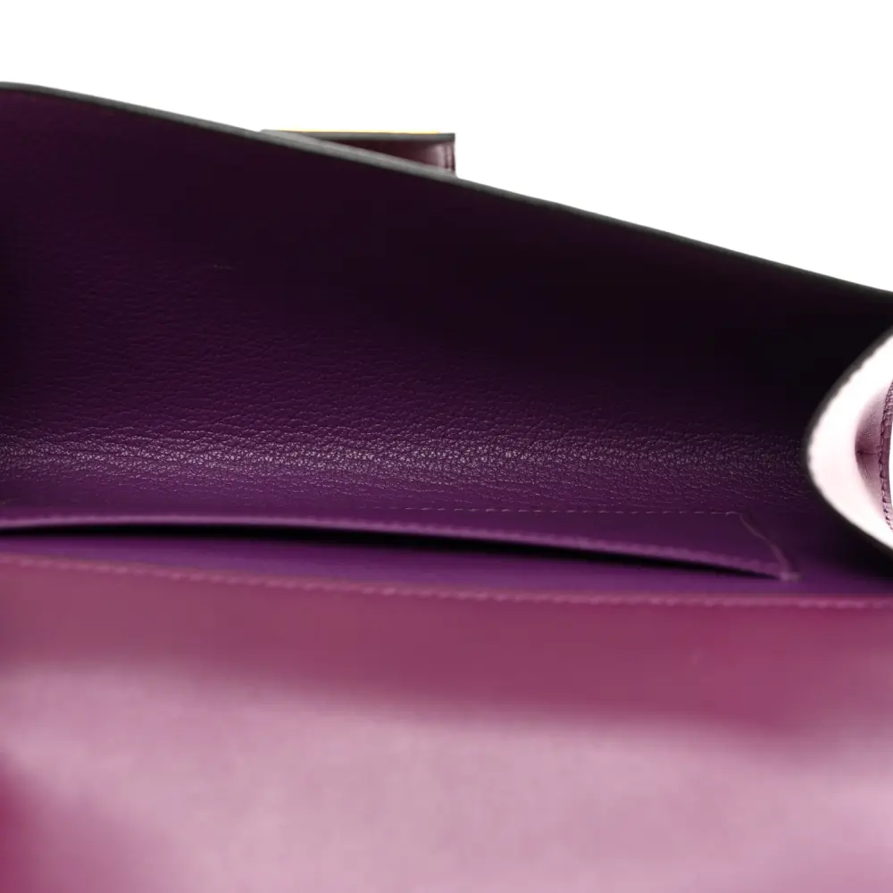 Hermès Anemone Tadelakt Leather Medor 23 Clutch Gold Hardware Rep - Image 5