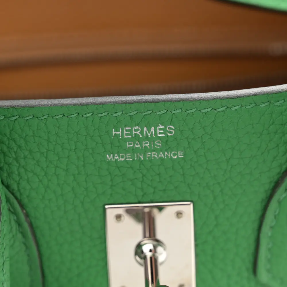 Hermès Bambou/Caramel Togo Leather Verso Birkin 25 Palladium Hardware Luxury Reps - Image 2