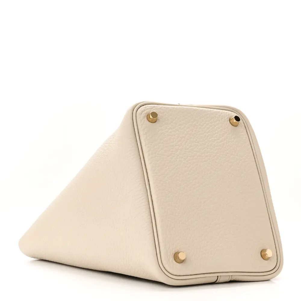 Hermès Béton Taurillon Clemence Leather Picotin Lock 18 PM Gold Hardware Luxury Reps - Image 6