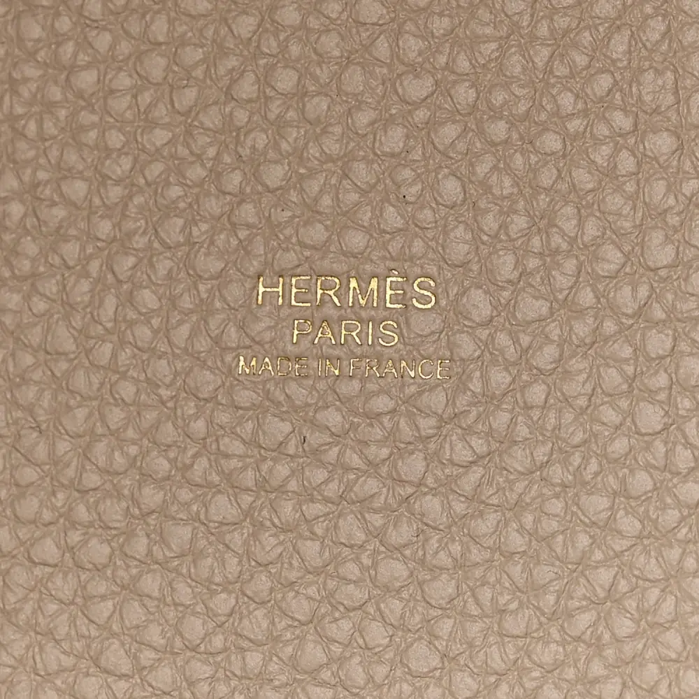 Hermès Béton Taurillon Clemence Leather Picotin Lock 18 PM Gold Hardware Luxury Reps - Image 2