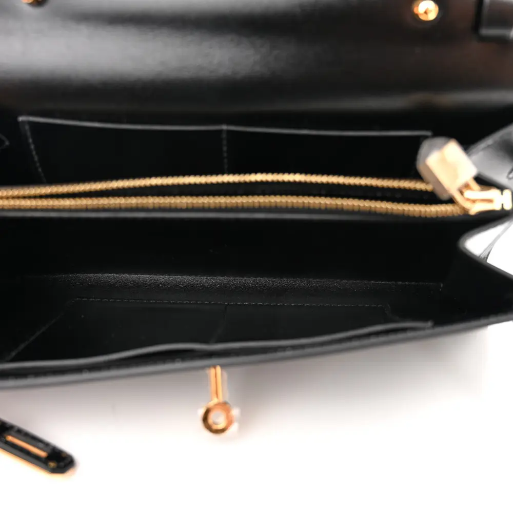 Hermès Black Box Leather Kelly Wallet To Go Gold Hardware Top quality Replica - Image 7