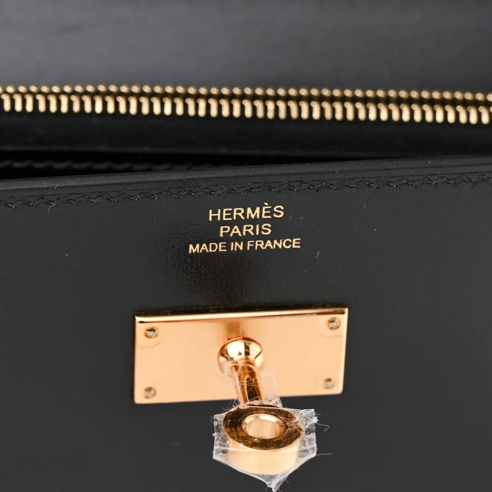 Hermès Black Box Leather Kelly Wallet To Go Gold Hardware Top quality Replica - Image 2