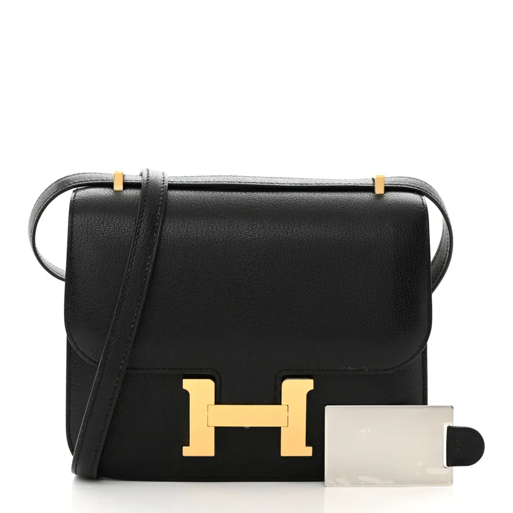 Hermès Black Chèvre Mysore Leather Constance 18 Rose Gold Hardware High-quality Replica - Image 2