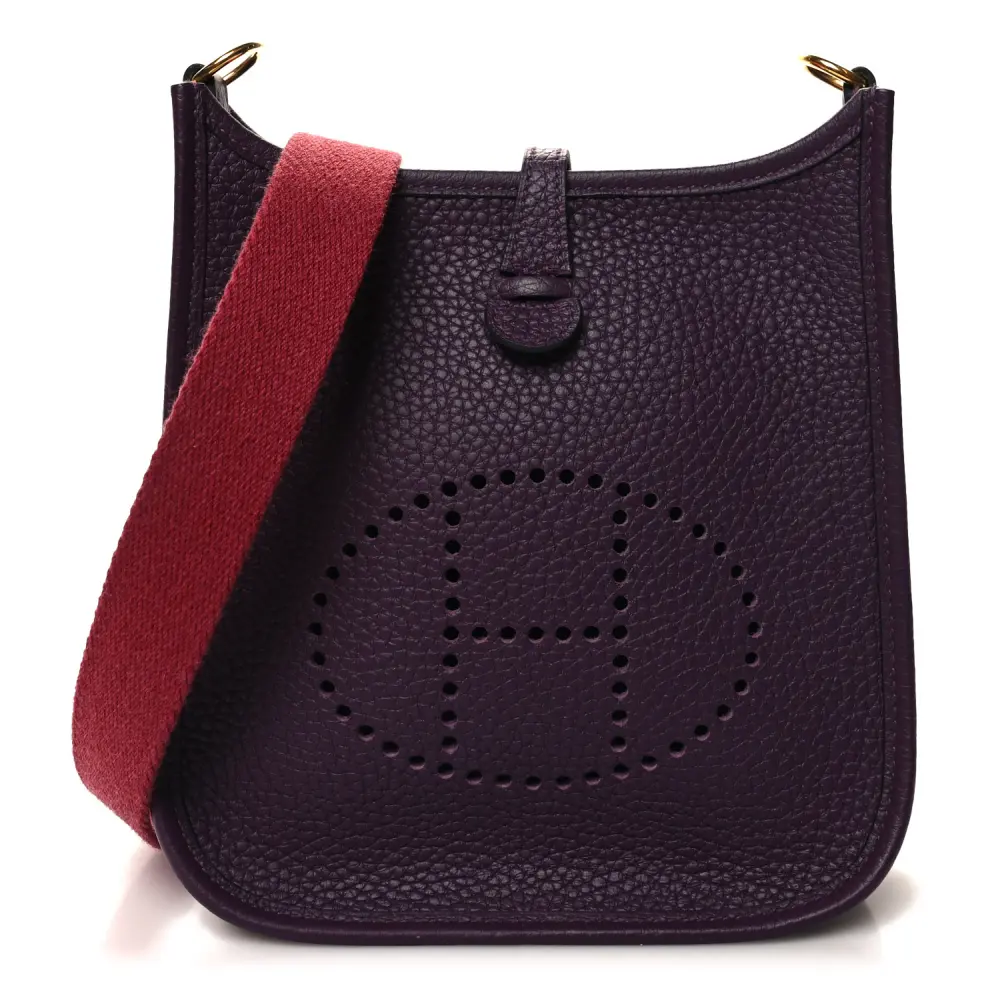 Hermès Cassis Rouge Grenat Taurillon Clemence Leather Amazone Evelyne TPM Silver Hardware Front replica handbag