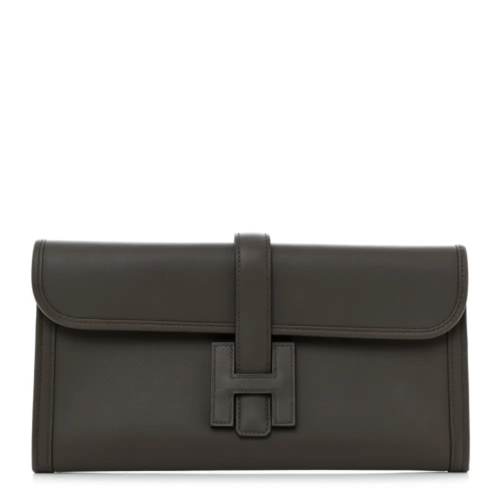 Hermès Étain Swift Leather Jige Elan 29 Clutch Front replica handbag