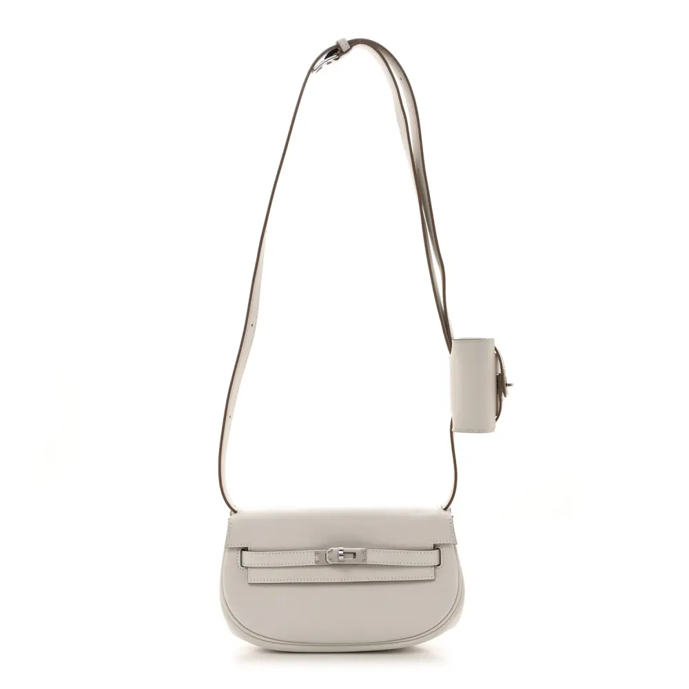 Hermès Gris Pâle Swift Leather Kelly Bag Palladium Hardware Front replica handbag