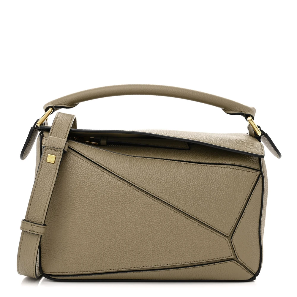 Loewe Artichoke Green Calfskin Leather Small Puzzle Bag Front replica handbags