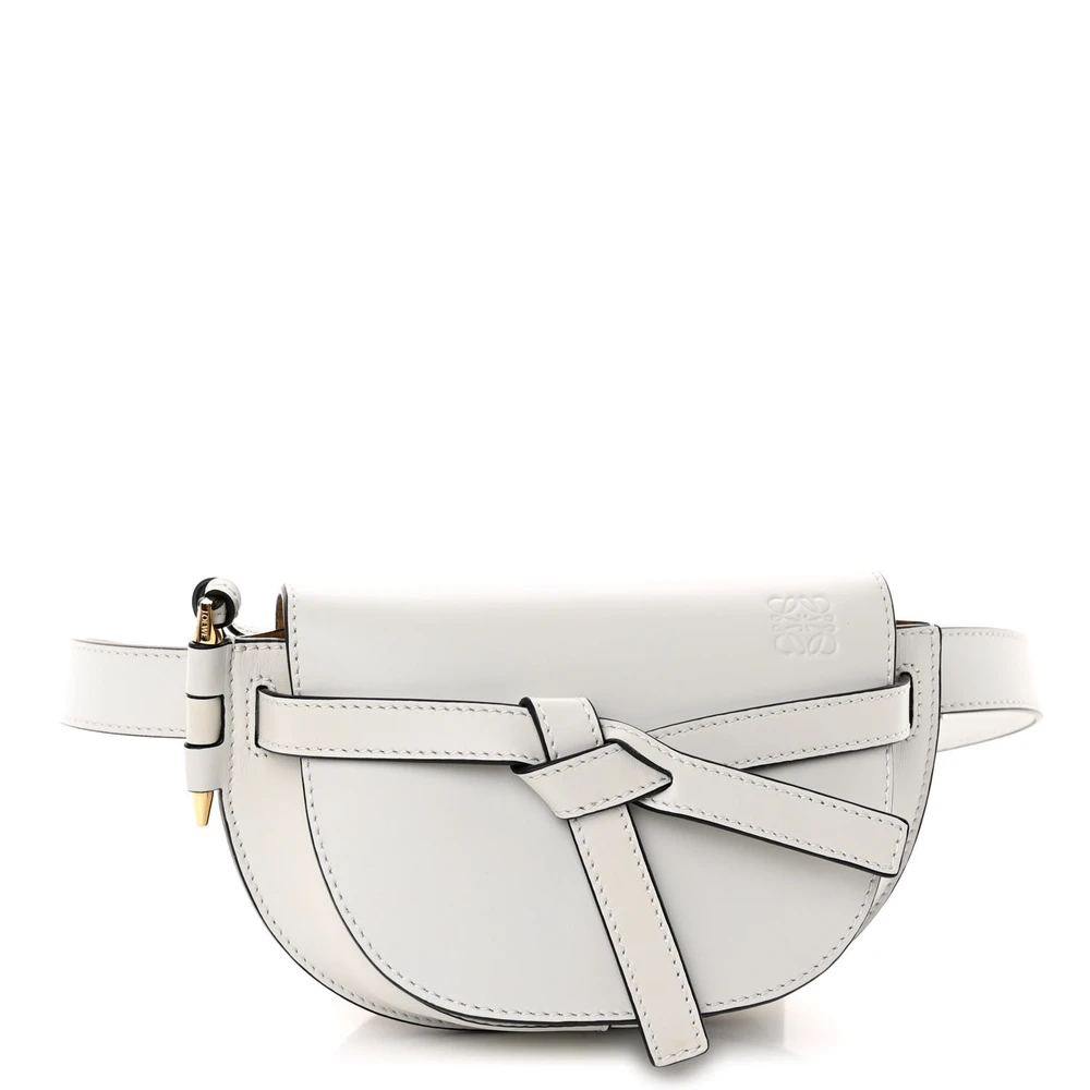 Loewe Kaolin Calfskin Leather Mini Gate Belt Bag Gold Hardware Front replica handbags