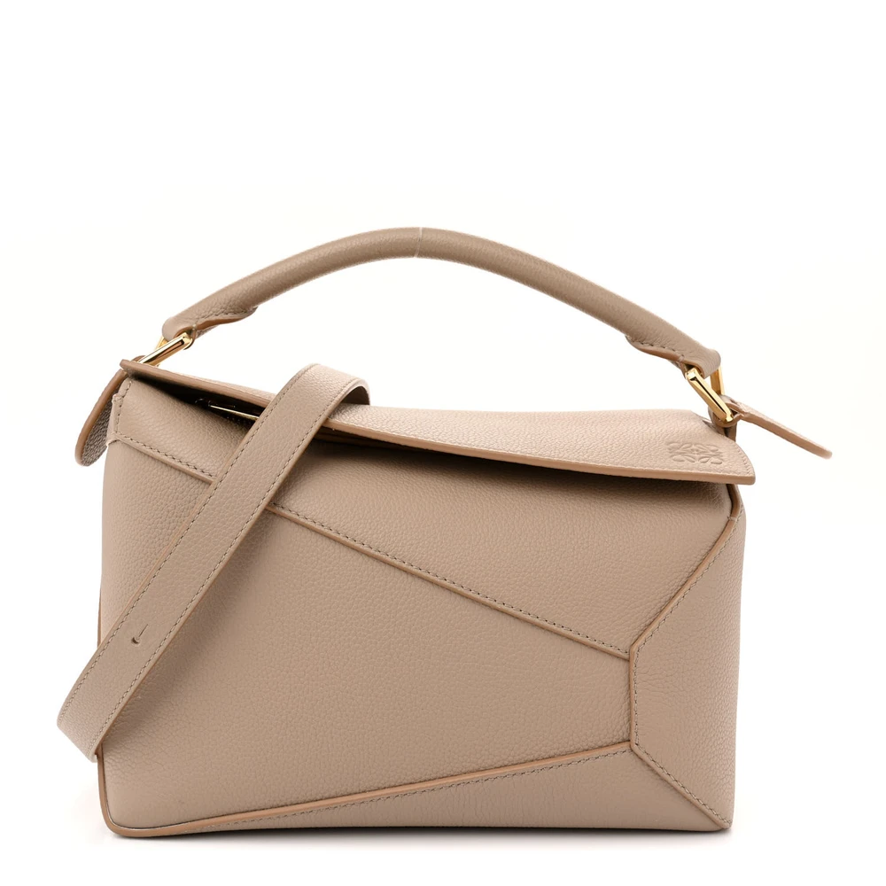 Loewe Sand Grained Calfskin Leather Small Puzzle Edge Bag Front replica handbags