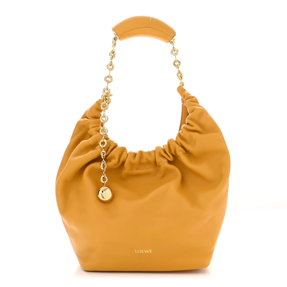 Loewe Sunflower Nappa Lambskin Leather Small Squeeze Bag Gold Hardware Front replica handbags
