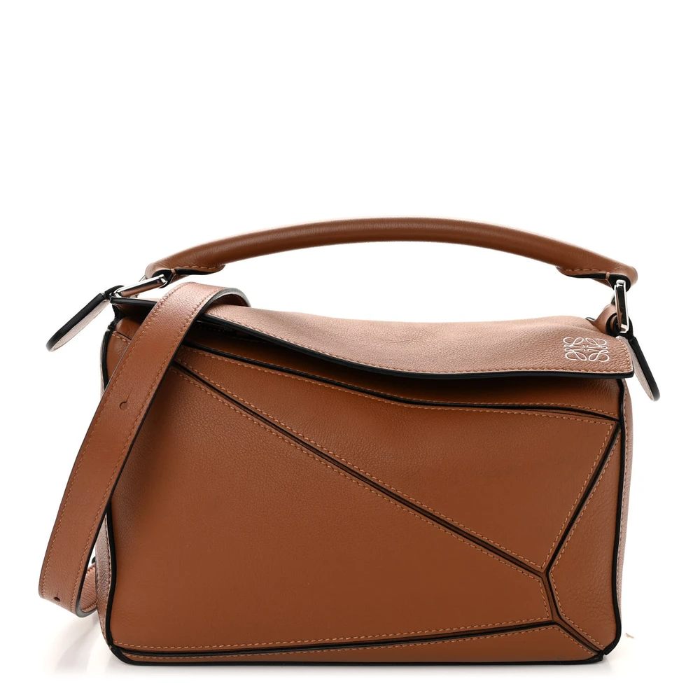 Loewe Tan Calfskin Leather Small Puzzle Bag Front replica handbags