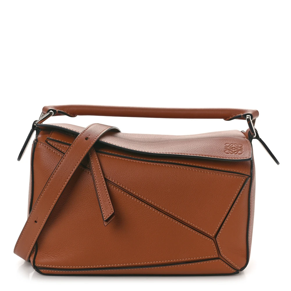 Loewe Tan Calfskin Leather Small Puzzle Bag Front replica handbags