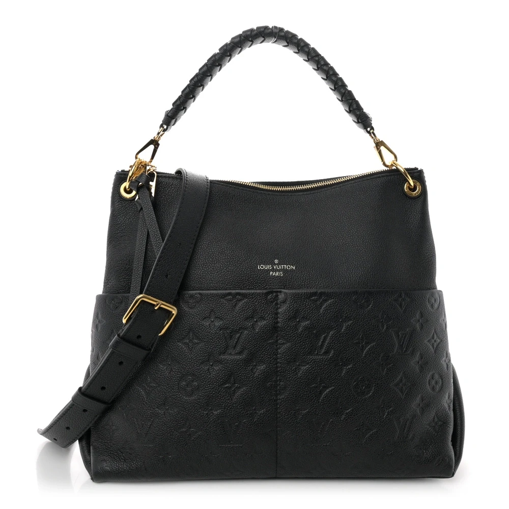 Louis Vuitton Black Empreinte Leather Maida Hobo MM Gold Hardware Front replica handbags