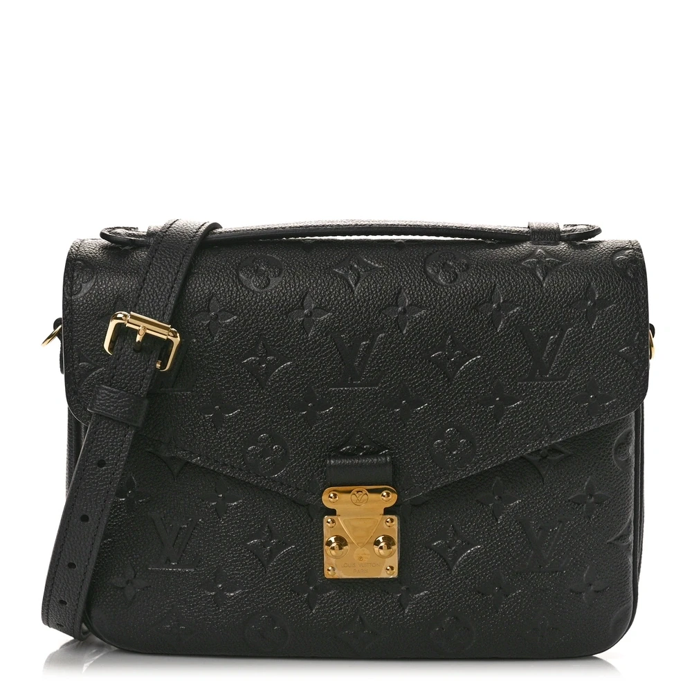 Louis Vuitton Black Empreinte Leather Pochette Metis PM Brass Hardware Front replica handbags