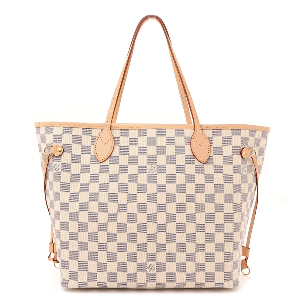 Louis Vuitton Damier Azur Canvas Neo Neverfull Beige Interior MM Front replica handbags