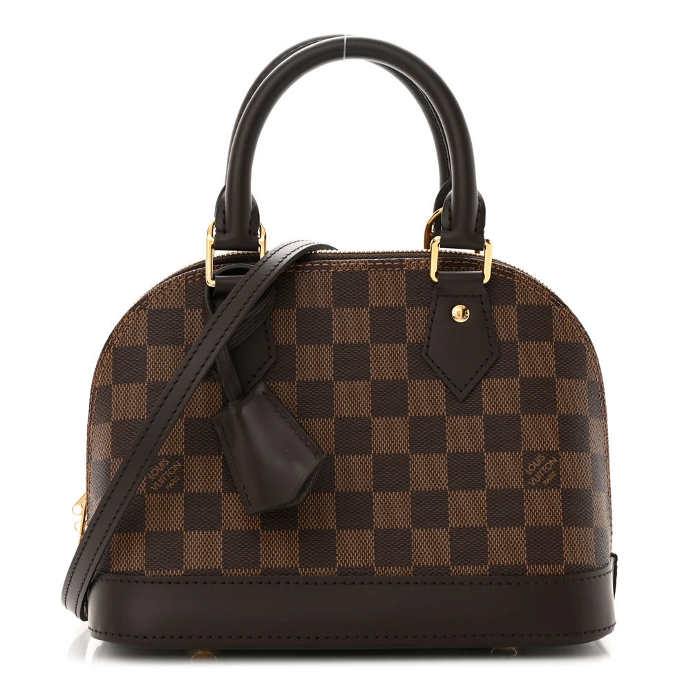 Louis Vuitton Damier Ebene Canvas Alma BB Brass Hardware Front replica handbags